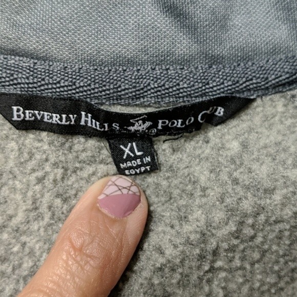Beverly Hills Polo Club Sweater Men X-Large Fleece Quarter Zip Pullover Gray XL - Picture 5 of 9